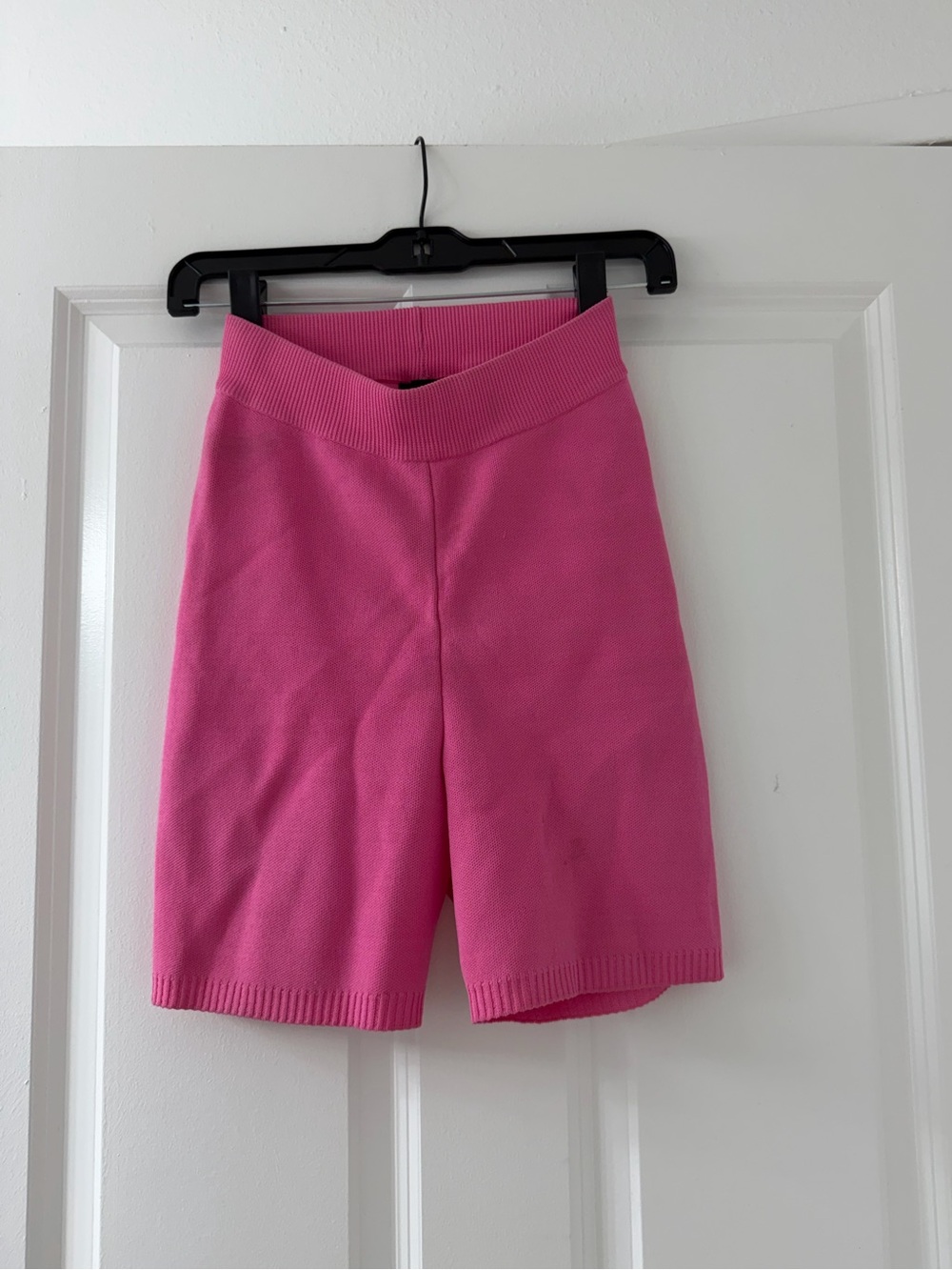 Year of Ours Bright Pink Knit Bike Shorts